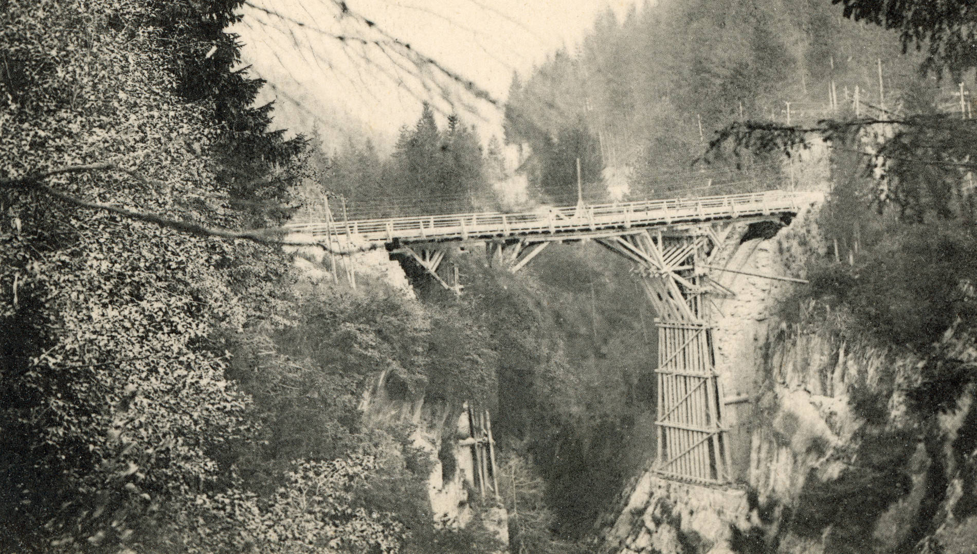 Ponte provvisorio di Pelos, 1900